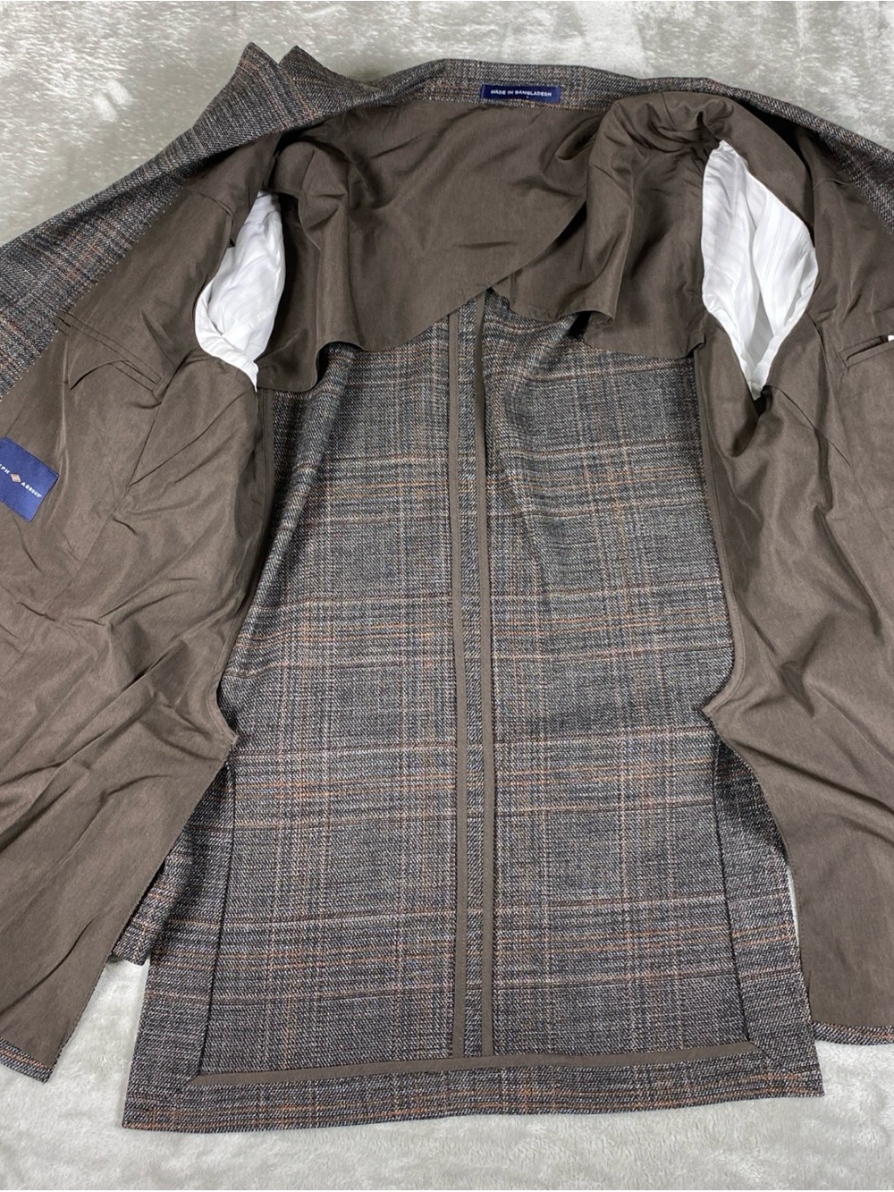 Joseph Abboud Heritage Men’s 42R Blazer Gray Brown Plaid Stretch 2 Button - Picture 4 of 12